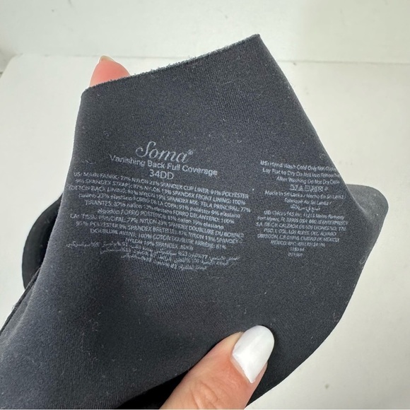 Soma vanishing back full coverage bra black 34DD - Picture 3 of 3